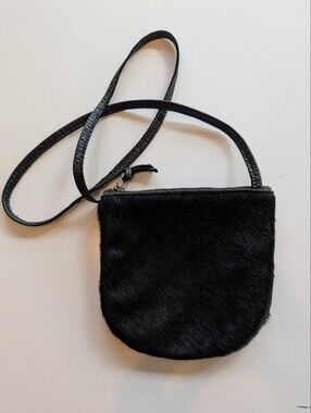 Primecuts Portland Hair On Hide Leather Black Crossbody Bag